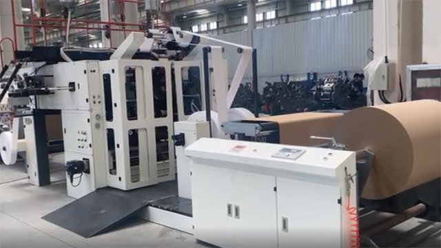 ZD-F550NB Blockbodenbeutelmaschine für Papiereinkaufsbeutel mit Flachhenkeln