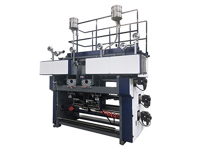 Blockbodenbeutelmaschine für Papierbeutel mit Kordel- oder Flachhenkeln (J-Cut)