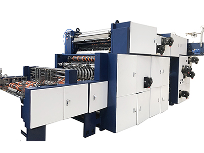 Blockbodenbeutelmaschine für Papierbeutel mit Kordel- oder Flachhenkeln (J-Cut)