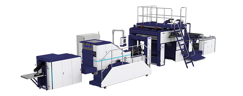 Blockbodenbeutelmaschine für Papierbeutel mit gefalteten Flachhenkeln