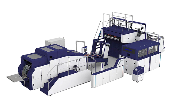 Blockbodenbeutelmaschine für Papierbeutel mit Kordelhenkeln (Vakuum-Methode)