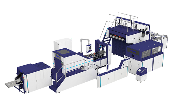 Blockbodenbeutelmaschine für Papierbeutel mit Kordelhenkeln (Seitenklemme-Methode)